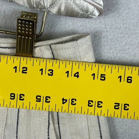 Banana Republic Wide Leg Striped Linen Pants Women's Size 2 Ivory Black Career - Picture 3 of 8
